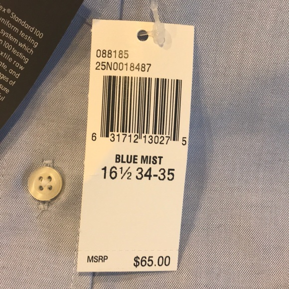 Chaps Classic Fit Blue Mist Dress Shirt NWT - Picture 6 of 6